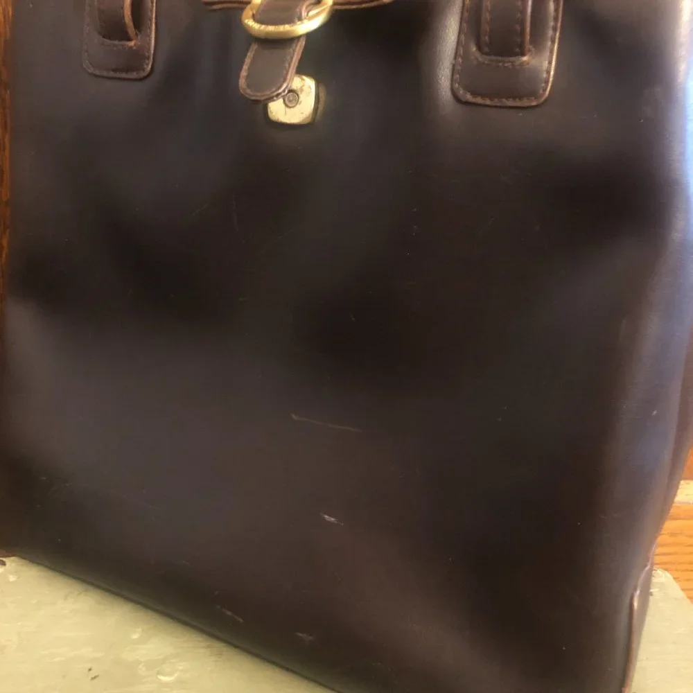 Vintage Liz Claiborne Lush Brown Leather Classic Shoulder Bag / Satchel - Picture 8 of 16